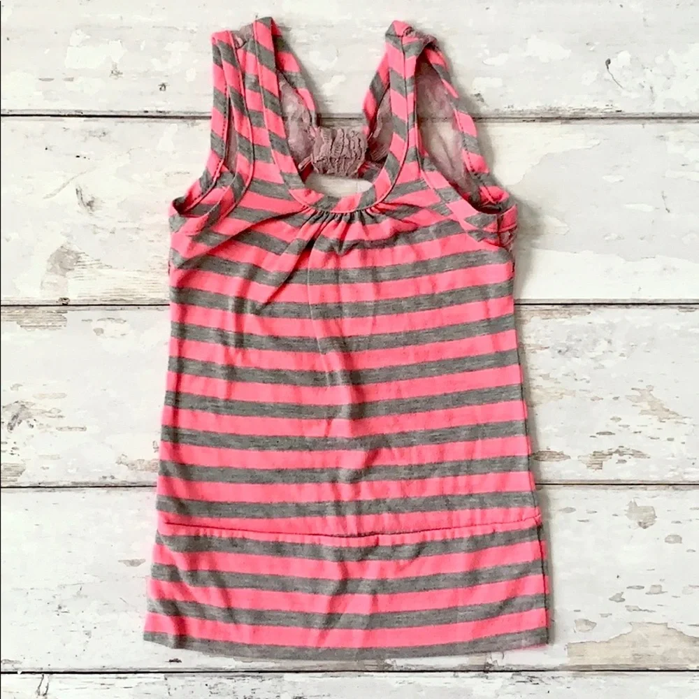 Girls 2T Pink Racerback Tank Top Stripe Dress Toddler Kids